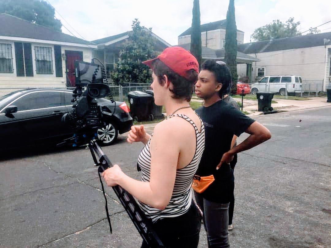 Filmming on location - Photo courtesy of crew on CATHARSIS, A Tori Himes film